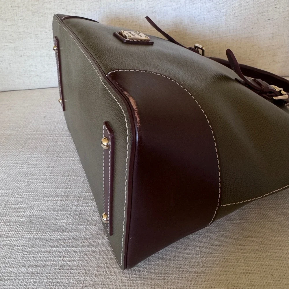 Dooney & Bourke  Olive and British Tan Large Satchel‎